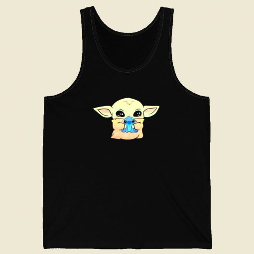 Baby Yoda Hug Stitch Men Tank Top