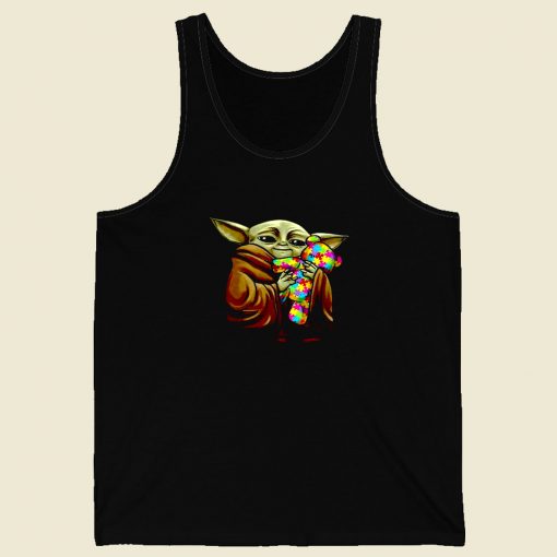 Baby Yoda Hug Teddy Men Tank Top