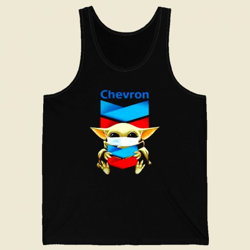 Baby Yoda Mask Hug Chevron Men Tank Top