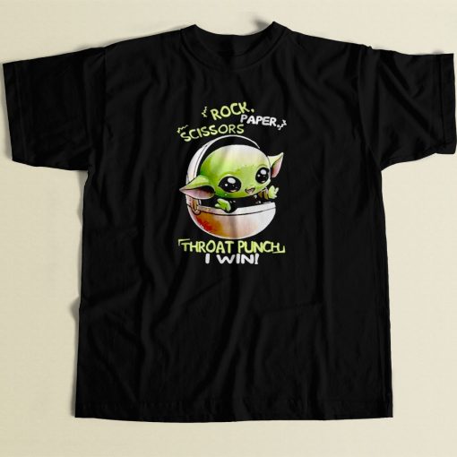 Baby Yoda Rock Paper Scissors 80s Men T Shirt