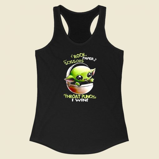 Baby Yoda Rock Paper Scissors Racerback Tank Top Style