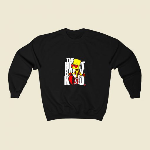 Bart Break Kid Heart Funny Cartoon 80s Fashionable Sweatshirt