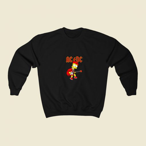 Bart Simpson Acdc 80s Fashionable Sweatshirt