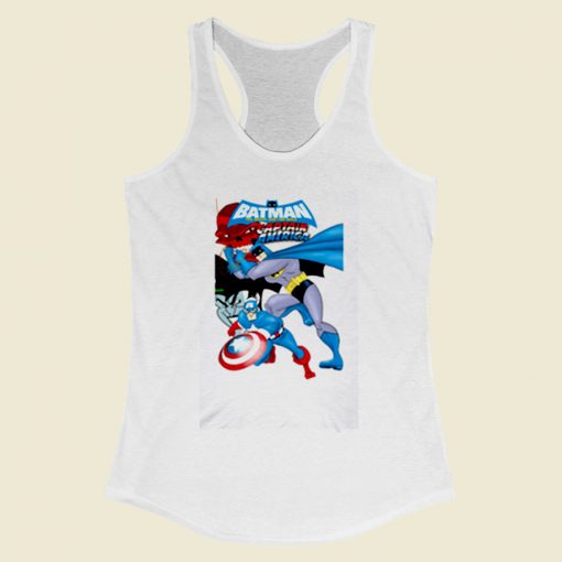 Batman And Captain America Women Racerback Tank Top