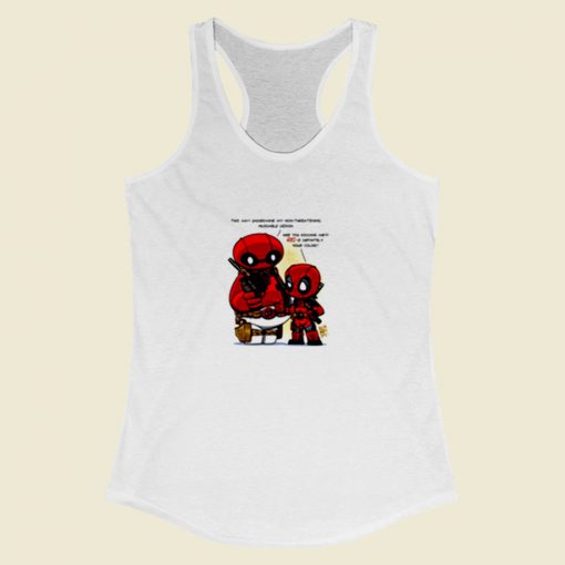 Baymax And Deadpool Parody Women Racerback Tank Top