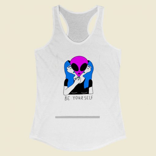 Be Yourself Alien Women Racerback Tank Top