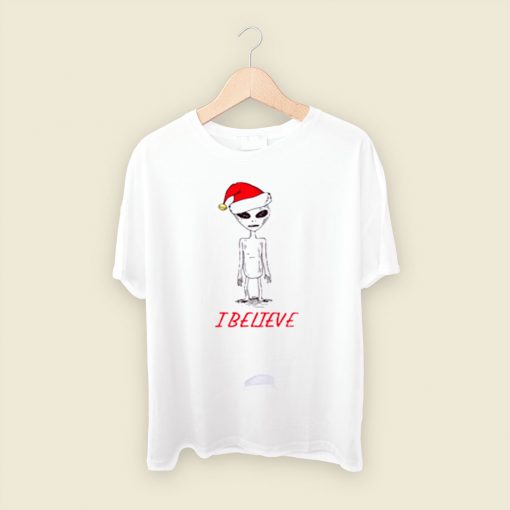 Believe Alien Christmas Men T Shirt Style