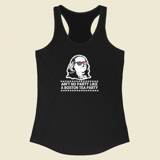 Ben Franklin Boston Tea Party Racerback Tank Top Style