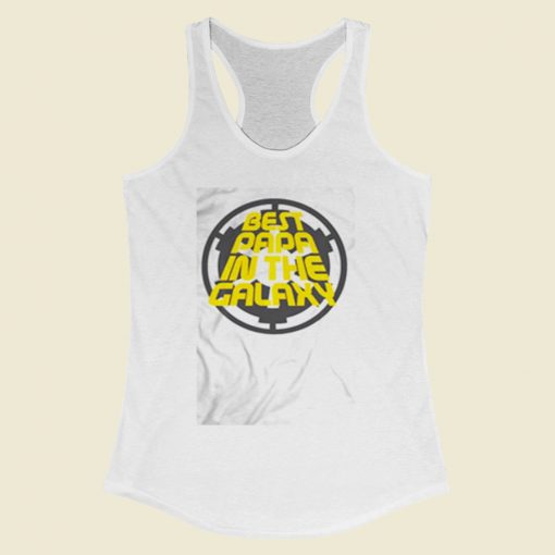 Best Papa In The Galaxy Women Racerback Tank Top