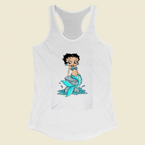 Betty Boop Mermaid Women Racerback Tank Top