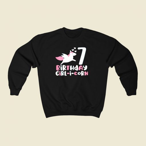 Birthday Girl I Corn Unicorn 80s Fashionable Sweatshirt