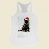 Black Cat Christmas Light Women Racerback Tank Top