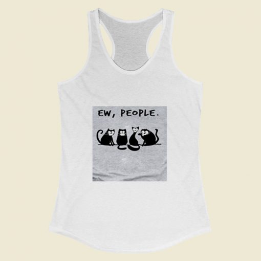 Black Cat Ew People Women Racerback Tank Top