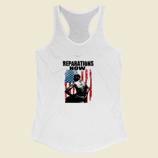 Black History Reparations Now Women Racerback Tank Top