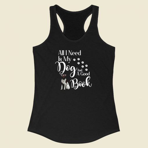 Book Reading Dog Lovers Racerback Tank Top Style