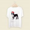 Boston Terrier In Santa Hat Christmas Men T Shirt Style