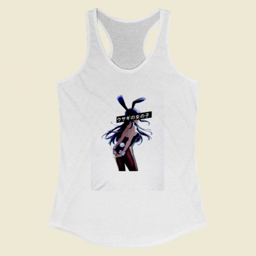 Bunny Colour Sad Japanese Anime Aesthetic Women Racerback Tank Top