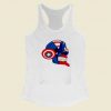 Cap Bent Back Skull Women Racerback Tank Top