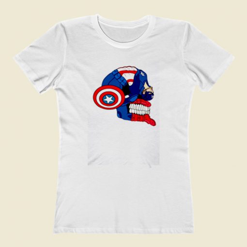 Cap Bent Back Skull Women T Shirt Style