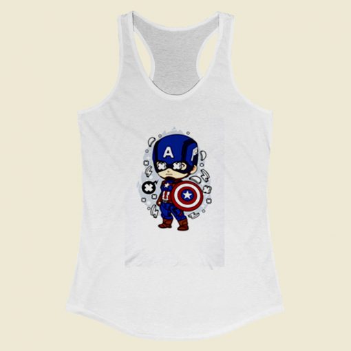 Captain America Pop Art Women Racerback Tank Top