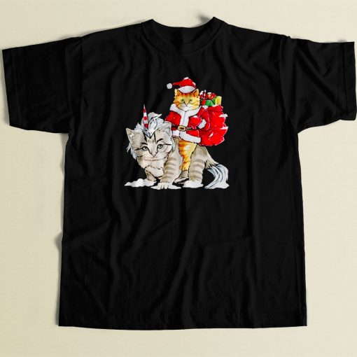 Cat Christmas Gifts Santa 80s Men T Shirt