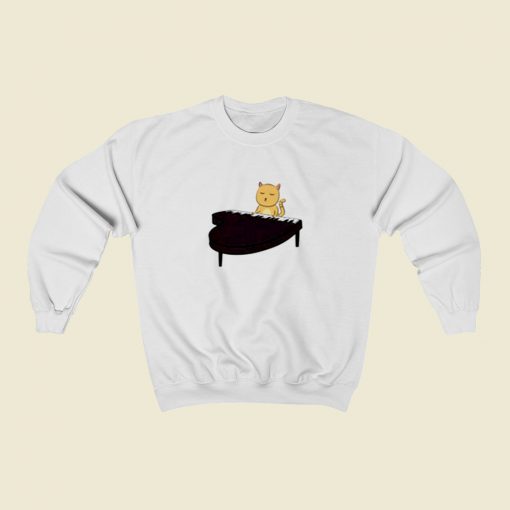 Cat Playing Piano Christmas Sweatshirt Style