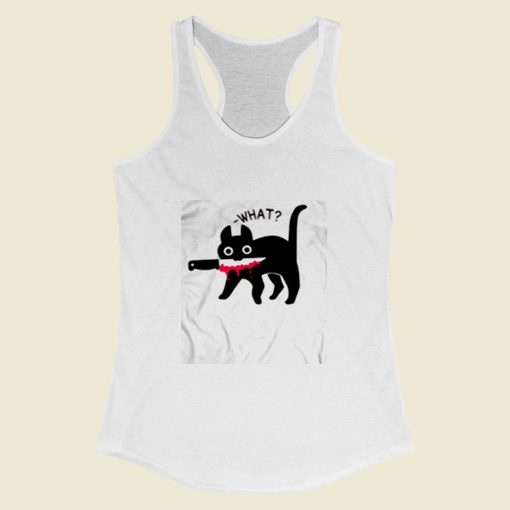 Cat What Women Racerback Tank Top