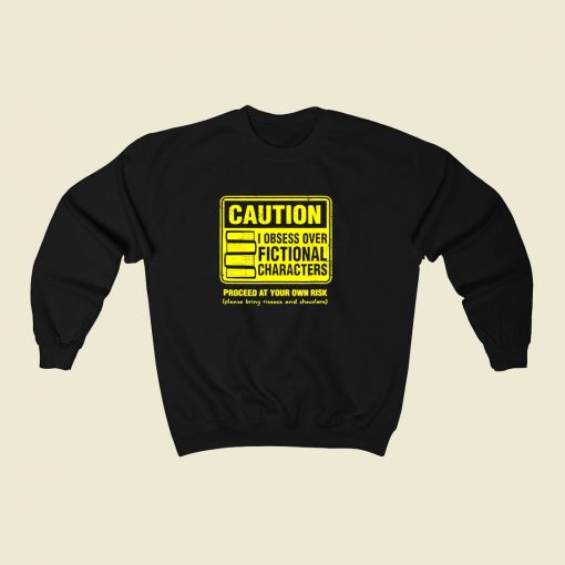 Character Caution 80s Fashionable Sweatshirt