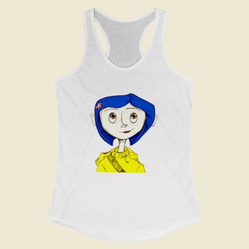 Character Coraline From The Animated Movie Women Racerback Tank Top