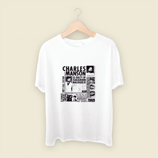 Charles Manson Criminal Poster Men T Shirt Style