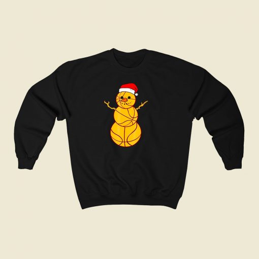 Christmas Basketball Snowman 80s Fashionable Sweatshirt