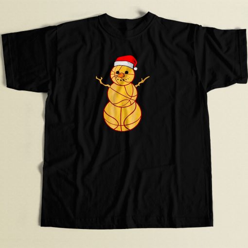 Christmas Basketball Snowman 80s Men T Shirt