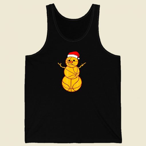 Christmas Basketball Snowman Men Tank Top