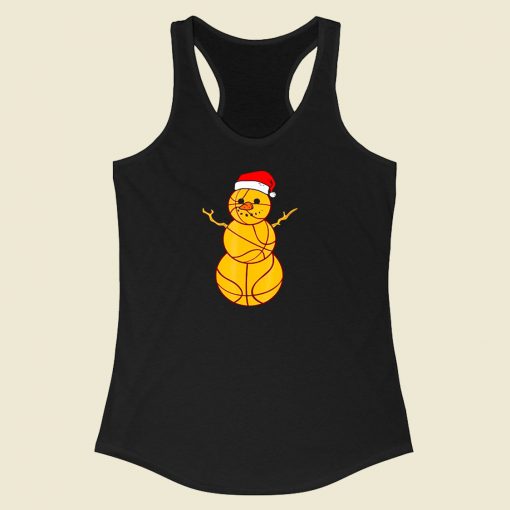 Christmas Basketball Snowman Racerback Tank Top Style