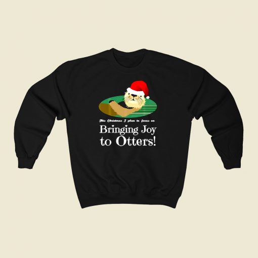 Christmas Otter 80s Fashionable Sweatshirt