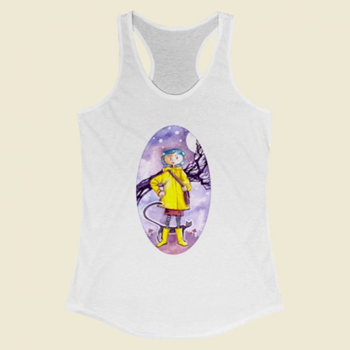 Coraline And The Cat. Women Racerback Tank Top