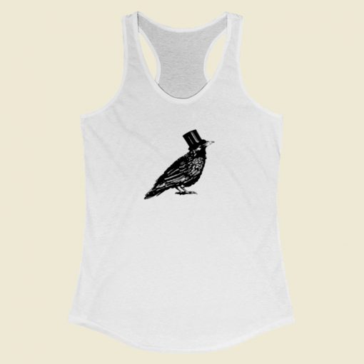 Crow Hat Mens White Women Racerback Tank Top