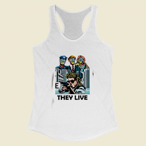 Cult Sci Fi Thiriller They Live Women Racerback Tank Top