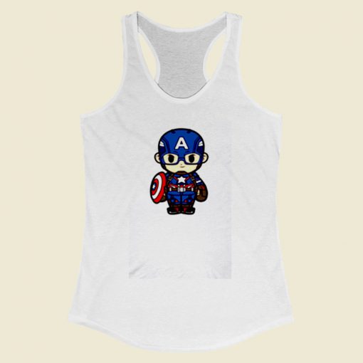 Cute Captain America Chibi Women Racerback Tank Top