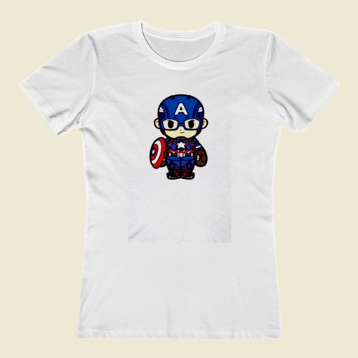 Cute Captain America Chibi Women T Shirt Style