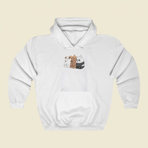 Cute Three Bear Street Hoodie Style