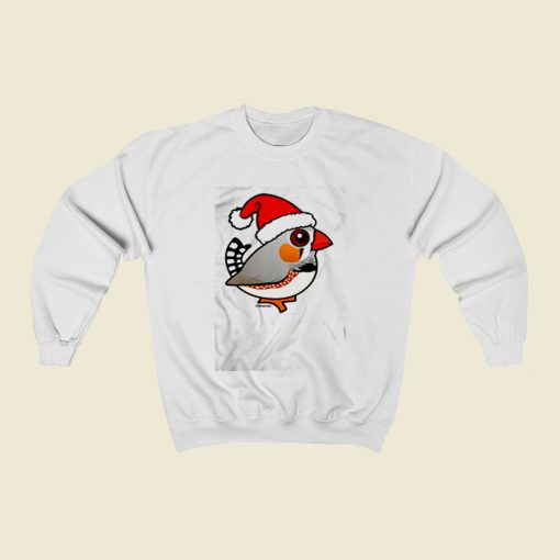 Cute Zebra Finch As Santa Claus Christmas Sweatshirt Style