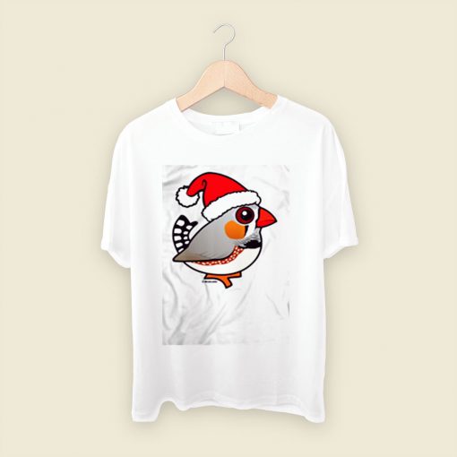 Cute Zebra Finch As Santa Claus Men T Shirt Style