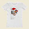 Cute Zebra Finch As Santa Claus Women T Shirt Style