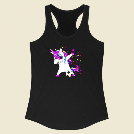 Dabbing Unicorn Soccer Racerback Tank Top Style