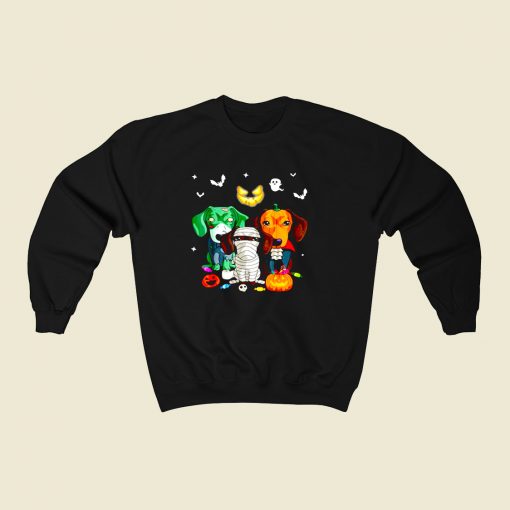 Dachshund Friend Halloween 80s Fashionable Sweatshirt