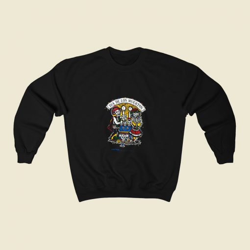 Dia De Los Muertos 80s Fashionable Sweatshirt