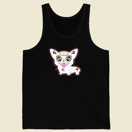 Dia De Los Muertos Sugar Skull Corgi Men Tank Top