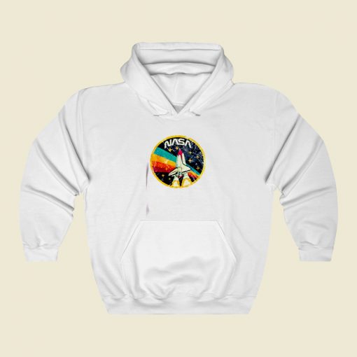 Distressed Logo Space Agency Nasa Street Hoodie Style