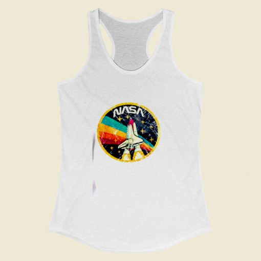 Distressed Logo Space Agency Nasa Women Racerback Tank Top